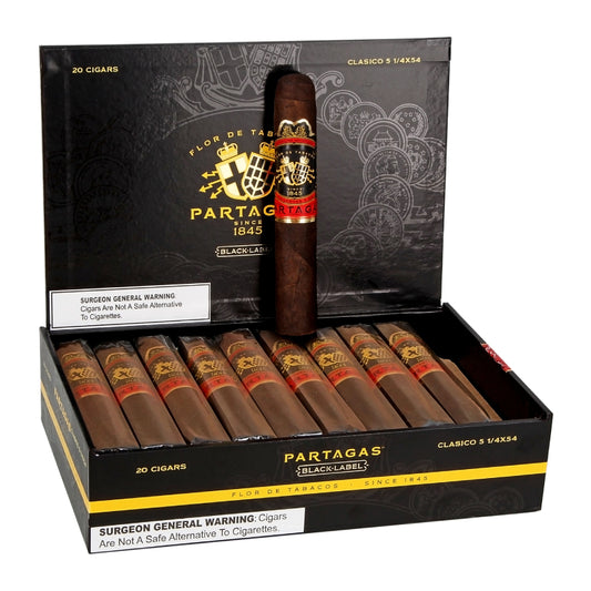 PARTAGAS BLACK LABEL CLASICO BX OF 20 5 1/4 X 54