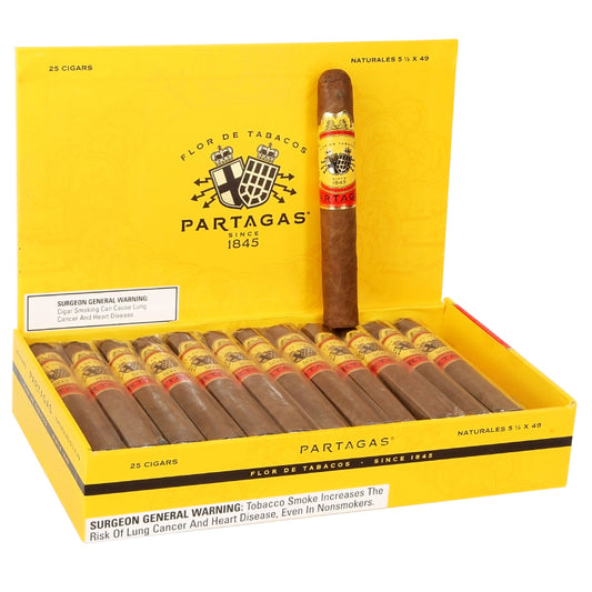 PARTAGAS NATURALES BOX OF 25 5 1/2 X 49