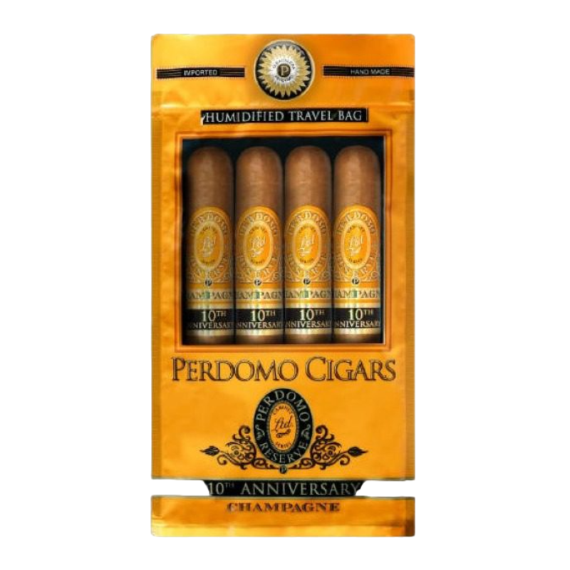 PERDOMO CHAMPAGNE 10TH ANNIVERSARY 20 CIGARS 4PK X