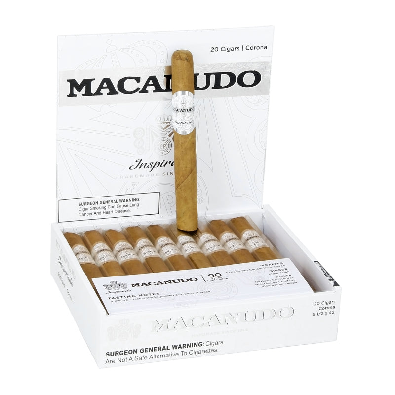 MACANUDO INSPIRADO WHITE CORONA 5 1/2 X 42 20CT